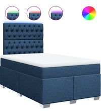 Boxspringbett mit Matratze Blau 120x190 cm Stoff