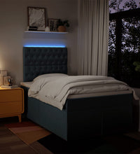 Boxspringbett mit Matratze Blau 120x190 cm Stoff