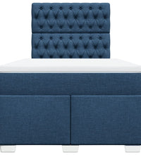 Boxspringbett mit Matratze Blau 120x190 cm Stoff