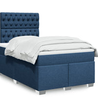 Boxspringbett mit Matratze Blau 120x190 cm Stoff