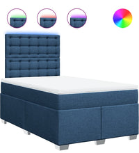 Boxspringbett mit Matratze Blau 120x190 cm Stoff