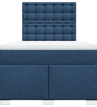 Boxspringbett mit Matratze Blau 120x190 cm Stoff