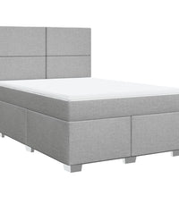 Boxspringbett mit Matratze Hellgrau 140x200 cm Stoff
