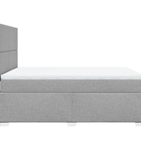 Boxspringbett mit Matratze Hellgrau 140x200 cm Stoff