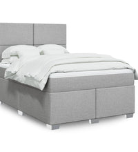 Boxspringbett mit Matratze Hellgrau 140x200 cm Stoff