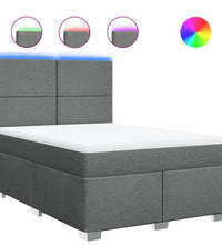 Boxspringbett mit Matratze Dunkelgrau 140x200 cm Stoff