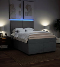 Boxspringbett mit Matratze Dunkelgrau 140x200 cm Stoff