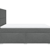 Boxspringbett mit Matratze Dunkelgrau 140x200 cm Stoff