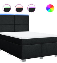 Boxspringbett mit Matratze Schwarz 140x200 cm Stoff