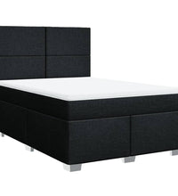 Boxspringbett mit Matratze Schwarz 140x200 cm Stoff