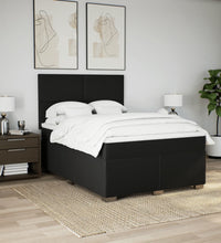 Boxspringbett mit Matratze Schwarz 140x200 cm Stoff