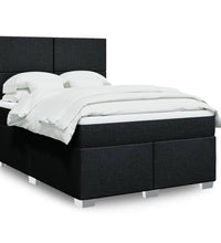 Boxspringbett mit Matratze Schwarz 140x200 cm Stoff