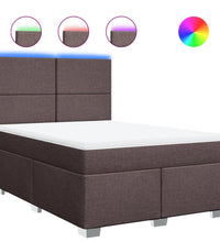 Boxspringbett mit Matratze Dunkelbraun 140x200 cm Stoff