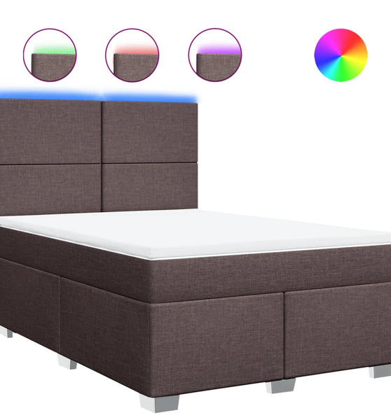 Boxspringbett mit Matratze Dunkelbraun 140x200 cm Stoff
