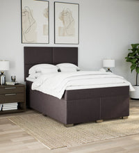 Boxspringbett mit Matratze Dunkelbraun 140x200 cm Stoff