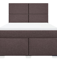 Boxspringbett mit Matratze Dunkelbraun 140x200 cm Stoff