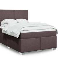 Boxspringbett mit Matratze Dunkelbraun 140x200 cm Stoff