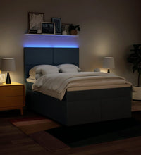 Boxspringbett mit Matratze Blau 140x200 cm Stoff