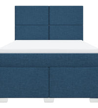 Boxspringbett mit Matratze Blau 140x200 cm Stoff