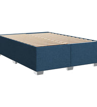 Boxspringbett mit Matratze Blau 140x200 cm Stoff
