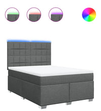 Boxspringbett mit Matratze Dunkelgrau 140x200 cm Stoff