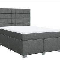 Boxspringbett mit Matratze Dunkelgrau 140x200 cm Stoff