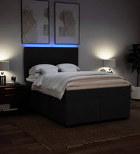 Boxspringbett mit Matratze Schwarz 140x200 cm Stoff