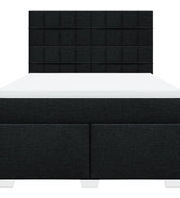 Boxspringbett mit Matratze Schwarz 140x200 cm Stoff