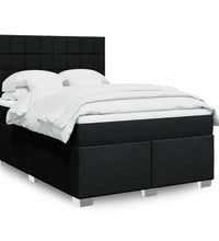 Boxspringbett mit Matratze Schwarz 140x200 cm Stoff