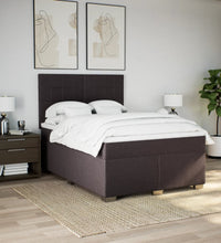 Boxspringbett mit Matratze Dunkelbraun 140x200 cm Stoff