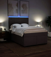 Boxspringbett mit Matratze Dunkelbraun 140x200 cm Stoff