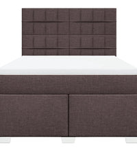 Boxspringbett mit Matratze Dunkelbraun 140x200 cm Stoff