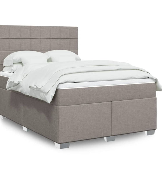 Boxspringbett mit Matratze Taupe 140x200 cm Stoff