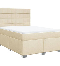 Boxspringbett mit Matratze Creme 140x200 cm Stoff
