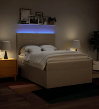 Boxspringbett mit Matratze Creme 140x200 cm Stoff