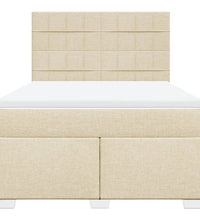 Boxspringbett mit Matratze Creme 140x200 cm Stoff