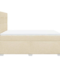 Boxspringbett mit Matratze Creme 140x200 cm Stoff