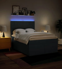 Boxspringbett mit Matratze Blau 140x200 cm Stoff