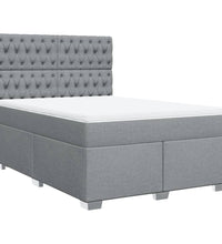 Boxspringbett mit Matratze Hellgrau 140x200 cm Stoff