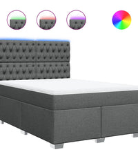 Boxspringbett mit Matratze Dunkelgrau 140x200 cm Stoff