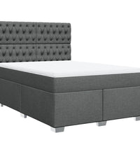 Boxspringbett mit Matratze Dunkelgrau 140x200 cm Stoff