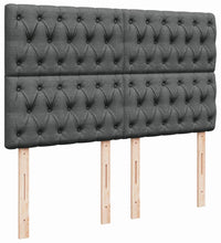 Boxspringbett mit Matratze Dunkelgrau 140x200 cm Stoff