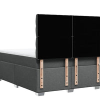 Boxspringbett mit Matratze Dunkelgrau 140x200 cm Stoff