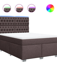 Boxspringbett mit Matratze Dunkelbraun 140x200 cm Stoff