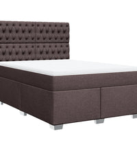 Boxspringbett mit Matratze Dunkelbraun 140x200 cm Stoff