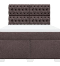 Boxspringbett mit Matratze Dunkelbraun 140x200 cm Stoff