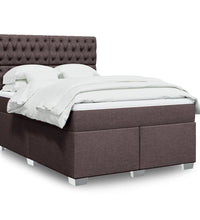 Boxspringbett mit Matratze Dunkelbraun 140x200 cm Stoff