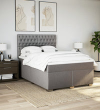 Boxspringbett mit Matratze Taupe 140x200 cm Stoff