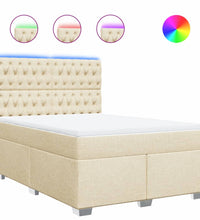 Boxspringbett mit Matratze Creme 140x200 cm Stoff