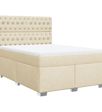 Boxspringbett mit Matratze Creme 140x200 cm Stoff